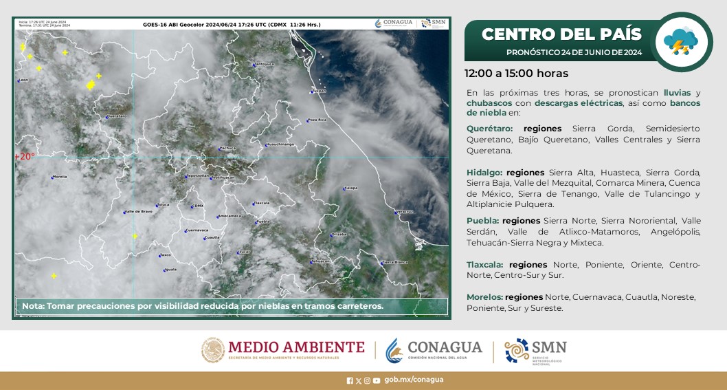 Queretaro inicia la semana con nublados y lluvias leves